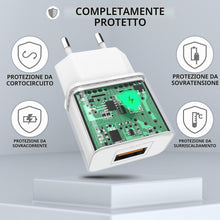 Carica l'immagine nel visualizzatore di Gallery, MyGadget Caricatore USB da Muro Rapido - Caricabatterie Quick Charge 18W QC 3.0 - Presa Universale per Apple, Samsung, H