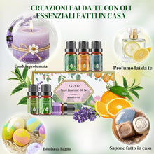 Carica l'immagine nel visualizzatore di Gallery, Oli Essenziali Set per Diffusore 6x10ML, Oli Essenziali Naturali per Aromaterapia,SPA – Lavanda,Menta Piperita,Eucalipto