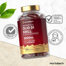 Carica l'immagine nel visualizzatore di Gallery, Olio di Krill Puro Antartico 2000mg con Astaxantina e Fosfolipidi