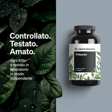 Carica l'immagine nel visualizzatore di Gallery, Potassio Integratore – 240 capsule vegane con 800mg di potassio elementare (da citrato di potassio) per dose giornaliera