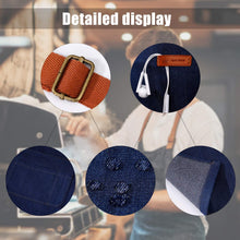 Carica l'immagine nel visualizzatore di Gallery, MaoXinTek Denim Lavoro Grembiule Jeans con Tasca, Grembiuli da Cucina Regolabile Chef Donna Uomo per Caffè Bar Barbecue 