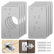Carica l'immagine nel visualizzatore di Gallery, Piastra di Riparazione Della Cerniere, 8 pezzi Staffe di Riparazione per Porte con 48 Viti Riparazione Della Cerniera De
