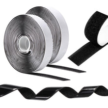 Carica l'immagine nel visualizzatore di Gallery, Oderra Nastro a Strappo Autoadesivo Forte 5 m x 20 mm, Nero, Hook Loop