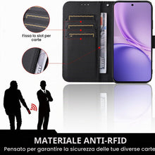 Carica l'immagine nel visualizzatore di Gallery, cover per Honor 600 Smart 5G, Custodia Portafoglio Antishock Fibra Premium - Scatola con Compartimenti per Carte e Chius
