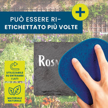 Carica l'immagine nel visualizzatore di Gallery, Hoberg Etichette per piante in ardesia - Set di 10 | Resistenti alle intemperie, riutilizzabili | Etichettatura di piant