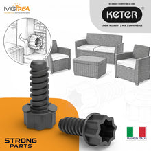 Carica l'immagine nel visualizzatore di Gallery, MGidea Vite Ricambio per Sedia Giardino compatibile con Mobili Rattan Allibert by Keter, 49 mm, Filettatura Ø 15 mm, Lun