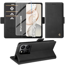 Carica l'immagine nel visualizzatore di Gallery, Giyer Cover per Honor 400 Smart Custodia con Vetro Temperato, Premium Pelle PU Portafoglio Slot per Scheda RFID Antifurt