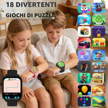Carica l'immagine nel visualizzatore di Gallery, Smartwatch Bambini, Orologio Smartwatch Bambini con Monitor del Sonno, Contapassi, 1,83" HD,18 Giochi, Allarme, Nessun t