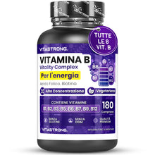 Carica l'immagine nel visualizzatore di Gallery, Vitamina B Complex Alto Dosaggio, 180 Compresse Vitamine Gruppo B di Biotina, Tiamina B1, Riboflavina B2, Vitamina B3 Ni