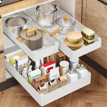 Carica l'immagine nel visualizzatore di Gallery, Cozary Organizzatore Cassetti Estraibili Cucina con Guide Silenziose – 3 Misure (13/18/27x40x7 cm), Installazione Senza Fori per Cucina/Bagno/Dispensa, Bianco
