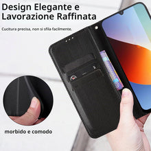 Carica l'immagine nel visualizzatore di Gallery, Cover Portafoglio per Xiaomi Redmi A7 Pro 4G/ POCO C81 Pro 4G, Custodia Antishock in Fibra Premium con Compartimenti per