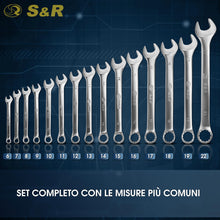 Carica l'immagine nel visualizzatore di Gallery, S&amp;R Set Chiavi Inglesi Combinate Anello e Forchetta - 15 Pz da 6 a 22mm