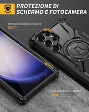 Carica l'immagine nel visualizzatore di Gallery, Lanhiem Cover per Samsung S23 Ultra, 14FT Antiurto, 360° Supporto, Nero