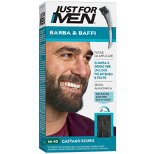 Carica l'immagine nel visualizzatore di Gallery, Just for men Per moustache e beard Black Brown Colour, Eliminates Grey for a Thicker and Fuller Look M45