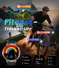 Carica l'immagine nel visualizzatore di Gallery, ESFOE Smartwatch Uomo Militare con 1000mAh/Torcia LED,1.85" Orologio Smart Watch con Chiamate Bluetooth,5ATM Impermeabil
