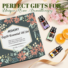 Carica l'immagine nel visualizzatore di Gallery, AESHORY Set di Oli Essenziali 20 X 5ML, Olio Essenziale Naturali per Aromaterapia, Diffusori, Umidificatore, Kit Oli Ess