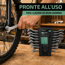 Carica l'immagine nel visualizzatore di Gallery, Chiavi a Forchetta Doppia – 8 Pezzi | 6-22mm | Chiavi Fisse CRV | Organizer