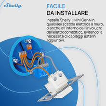 Carica l'immagine nel visualizzatore di Gallery, Shelly 1 Mini Gen4, Interruttore Relè Intelligente Wi-Fi, 1 Canale, 8A, Contatti Puliti, Domotica, Controllo Porta Garag