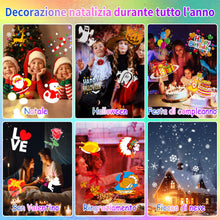 Carica l'immagine nel visualizzatore di Gallery, Proiettore Natale Esterno e Interno Proiettore Luci Natale 3D con Telecomando, 16 Diapositive di Motivi, Effetti di Onde
