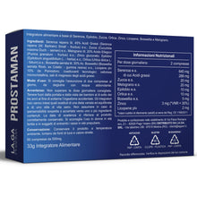 Carica l'immagine nel visualizzatore di Gallery, ProstaMan® Serenoa Repens Saw Palmetto 640mg Integratore Uomo 60 Compresse