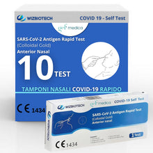 Carica l'immagine nel visualizzatore di Gallery, Gef Medica 10 Tamponi Nasali Covid-19 – Test Antigenico Rapido Autodiagnostico, Risultato Rapido a Casa, Rileva la Prote