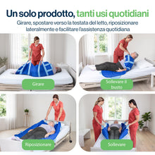 Carica l'immagine nel visualizzatore di Gallery, EYRA Telo di scivolamento per anziani 122×102 cm con 8 maniglie – Telo di trasferimento e supporto al posizionamento per