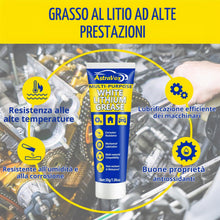 Carica l'immagine nel visualizzatore di Gallery, AstraVox Grasso al litio bianco, lubrificante multiuso con pennello per cerniere, cuscinetti, ingranaggi, ideale per uso