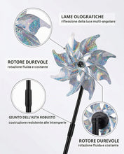 Carica l'immagine nel visualizzatore di Gallery, Girandole Spaventa Uccelli e Piccioni, 6 Pezzi Riflettenti 2 Design, Dissuasori Efficaci per Balcone, Giardino, Frutteto