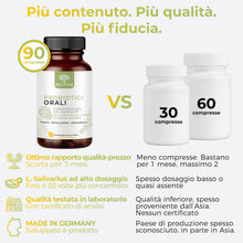 Carica l'immagine nel visualizzatore di Gallery, Combatti l'Alitosi - 90 Pastiglie vegane per l'Igiene Orale senza Collutorio né Puliscilingua - Alito Fresco - Colture B