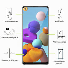 Carica l'immagine nel visualizzatore di Gallery, Vetro Temperato per Samsung Galaxy A21S [3 Pezzi] Vetrino Protettivo Pellicola Protezione Schermo