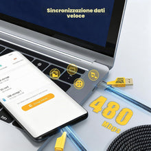 Carica l'immagine nel visualizzatore di Gallery, YISH 4 in 1 Multi Cavo di Ricarica：1.8M Multiplo Cavo USB Type-C 3 in 1 Ricarica Rapida Filo Cavetto Nylon Con USB A/USB