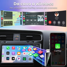 Carica l'immagine nel visualizzatore di Gallery, S1 Adattatore CarPlay Wireless per iPhone, Converte cablato in Wireless, Plug and Play, Compatibile con USB e Type-C, Ca