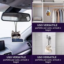 Carica l'immagine nel visualizzatore di Gallery, 6 Pezzi Appendino Profumato per Specchietto Retrovisore – Motivo Gatto Divertente, Deodorante Auto, Accessorio Decorativ