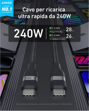 Carica l'immagine nel visualizzatore di Gallery, Anker Cavo USB C di Ricarica Veloce 240W, Design Intrecciato e Riciclato