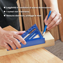 Carica l'immagine nel visualizzatore di Gallery, WORKPRO Squadra da Falegname Multifunzione 180mm, Righello Triangolare Metrico in Alluminio, Squadra Combinata 45° - 90°