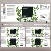 Carica l'immagine nel visualizzatore di Gallery, Potassio Integratore – 240 capsule vegane con 800mg di potassio elementare (da citrato di potassio) per dose giornaliera