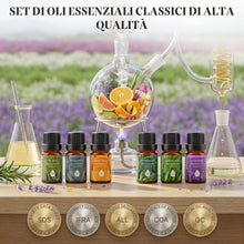 Carica l'immagine nel visualizzatore di Gallery, Oli Essenziali Set per Diffusore 6x10ML, Oli Essenziali Naturali per Aromaterapia,SPA – Lavanda,Menta Piperita,Eucalipto