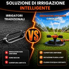 Carica l'immagine nel visualizzatore di Gallery, GARDENIX Irrigatore per prato girevole a 3 bracci, nero/arancione, connessione rapida Click-Lock, copertura fino a 85 m²