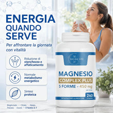 Carica l'immagine nel visualizzatore di Gallery, Magnesio Complex Plus 240 Compresse 5 Forme 450mg | Magnesio Bisglicinato Citrato Malato Pidolato | Magnesio Completo | 