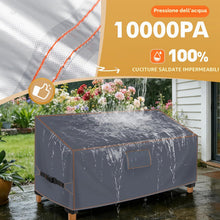 Carica l'immagine nel visualizzatore di Gallery, Copertura per Panca da Giardino 2 Posti, Impermeabile, 133x70x63/86, Grigio