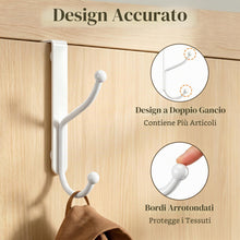 Carica l'immagine nel visualizzatore di Gallery, niffgaff Set di 2 ganci da porta, appendiabiti resistente da appendere alla porta, adatto per porte interne fino a 3,7 c