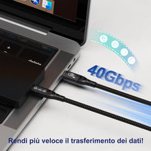 Carica l'immagine nel visualizzatore di Gallery, ZIKNYDO Cavo USB 4 per Thunderbolt 4 cavo 0,5 m, cavo dati USB C 40Gbps, video 8K/4K, PD3.1 240W, USBC Thunderbolt per T