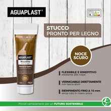 Carica l'immagine nel visualizzatore di Gallery, Stucco per Legno Colorato Pronto all’Uso – Aguaplast Woodlite Fibrorinforzato – Riempitivo per Buchi e Crepe su Mobili, 