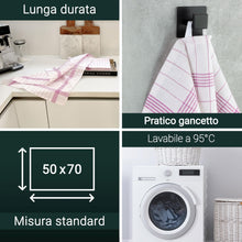 Carica l'immagine nel visualizzatore di Gallery, ZOLLNER 10 Strofinacci - canovacci in cotone 50x70 cm - burrazzi da cucina assorbenti e resistenti - a quadretti bianchi