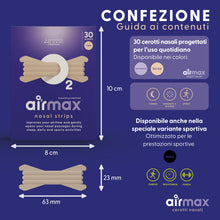 Carica l'immagine nel visualizzatore di Gallery, Air Max cerotti nasali - 30 pezzi Tan extra resistenti - Dormire meglio, anti russamento, allevia la congestione nasale 
