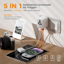 Carica l'immagine nel visualizzatore di Gallery, TESSAN Adattatore Universale da Viaggio 20W con 2 USB C e 2 USB A