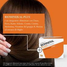 Carica l'immagine nel visualizzatore di Gallery, Biomineral Plus Capelli, 60 Compresse, Integratore per Capelli con Cistina, Metionina, Biotina ed estratto di Miglio