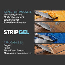 Carica l'immagine nel visualizzatore di Gallery, CAMP Stripgel - Sverniciatore per Legno Metallo Ferro e Altre Superfici, Formula in Gel Pronta all'Uso Ideale per Rimuov