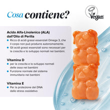 Carica l'immagine nel visualizzatore di Gallery, Omega 3-6-9 Bambini | Vitamina D-E | 30 Gommose | No Gusto Pesce | Novomins