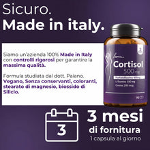 Carica l'immagine nel visualizzatore di Gallery, Cortisol Integratore Alimentare 500mg Fosfatidilserina 400mg + L-Teanina 100mg + Cromo Picolinato 90 Capsule Senza Gluti